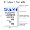 Signmission Building Laundry Hours _ Am, 5 in W x Rectangle, Vinyl Decal OS-2PACK-NS-D-57-V-10389 - alternate 4